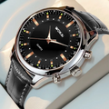 Relógio Masculino WKLuxury Pulseira Couro à Prova d'água / Para Homens Elegantes e Exclusivos