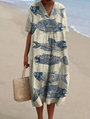 Rovena - Vestido de Verão com Estampa Vintage