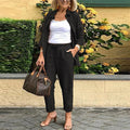 Conjunto Lavine Manga Longa em Linho de Algodão Blusa e Calça / Estilo e Beleza para Seus Dias