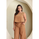 Conjunto Alfaiataria Edelise Calça e Blusa em Linho / Liberdade para a Mulher que Brilha em Todas Ocasiões!