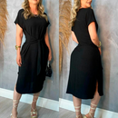 Vestido Midi Dunas Social Elegante Social 3 Formas de uso