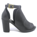Sandália Feminina Ankle Boots Salto Grosso Clássica Casual Sapato Confortável Blogueira Figueiroa