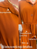 Chamise Chemise Vestido Midi Camisao Inverno Manga 3/4 Amamentação Pos Cirurgia Evangelica Plus Botao Liso Bolso